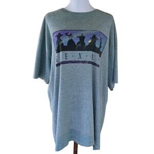 Texas Tshirt Gray Western Cowboy Size XL Short Sleeve Vintage 90s Single Stitch